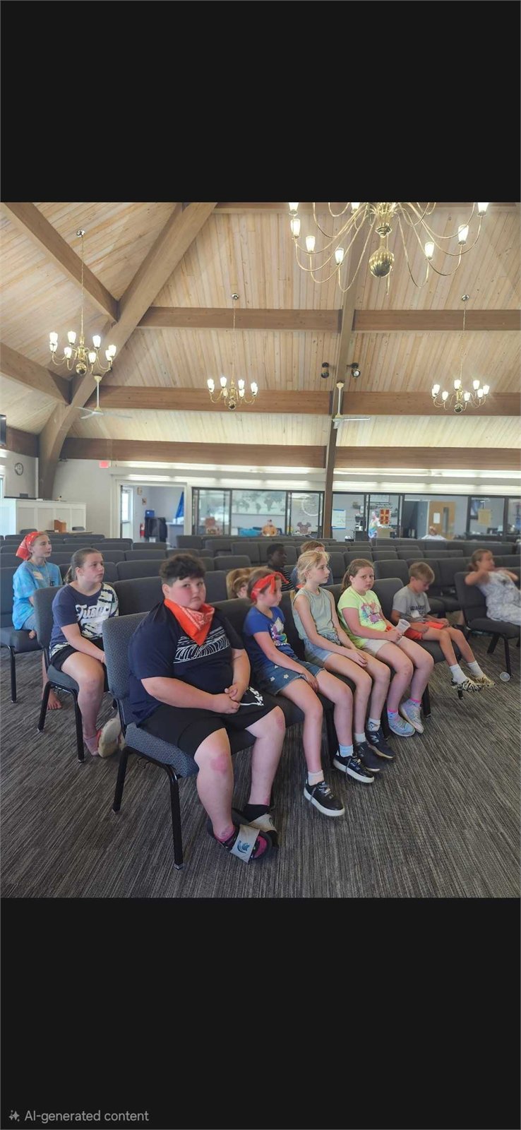 Children seated in the sanctuary during VBS 2026
