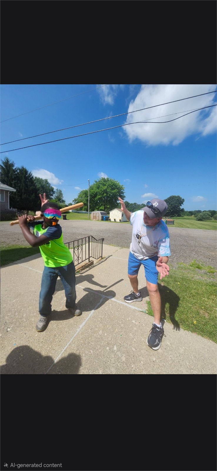 A child swinging a bat during the VBS pinata game
