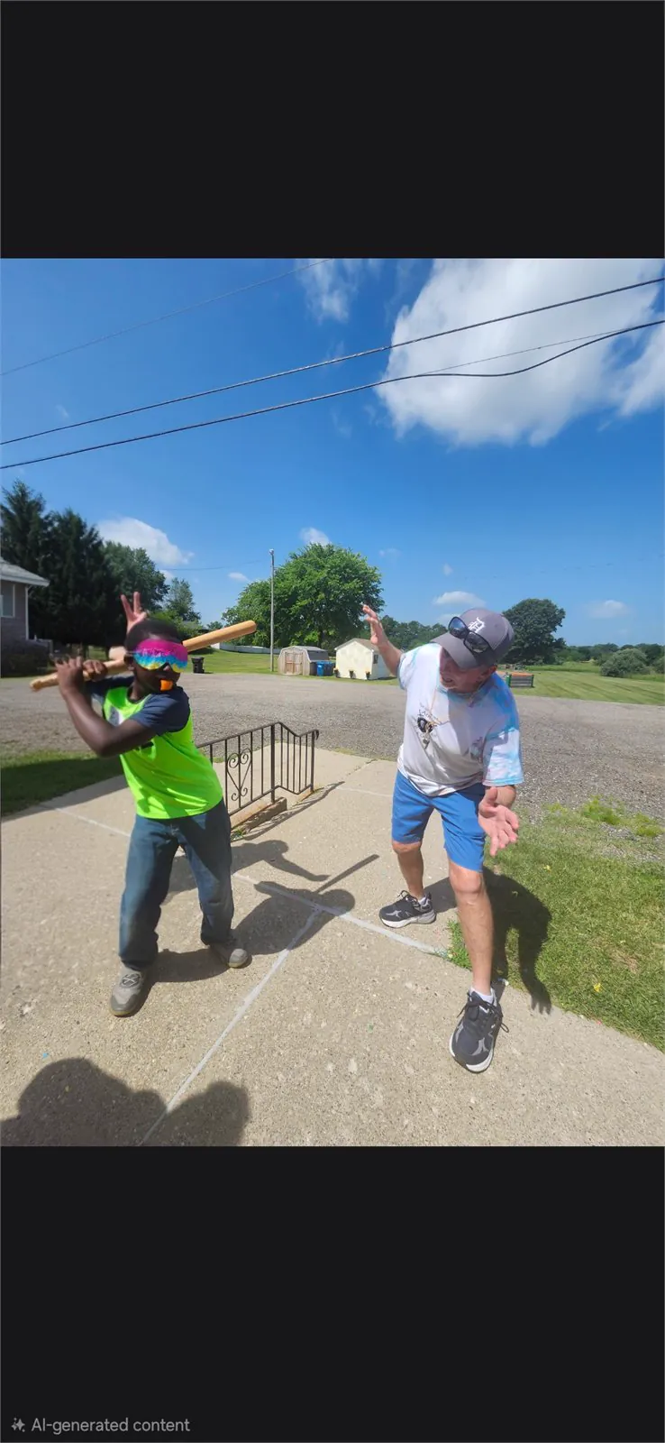 A child swinging a bat during the VBS pinata game